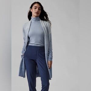 Athleta ombré spirit wool cashmere wrap cardigan blue size small
